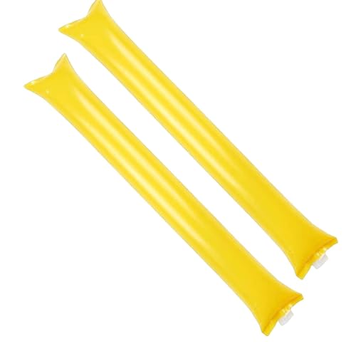 FAGELAXUDN 2pcs Aufblasbare Jubelstöcke, Aufblasbare Stöcke aus Kunststoff für Sportveranstaltungen. Laute Cheerleading-Stöcke Geeignet für Olympische Spiele und Konzertunterstützung (Gelb) von FAGELAXUDN