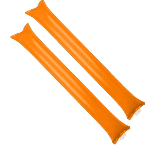 FAGELAXUDN 2pcs Aufblasbare Jubelstöcke, Aufblasbare Stöcke aus Kunststoff für Sportveranstaltungen. Laute Cheerleading-Stöcke Geeignet für Olympische Spiele und Konzertunterstützung (Orange) von FAGELAXUDN