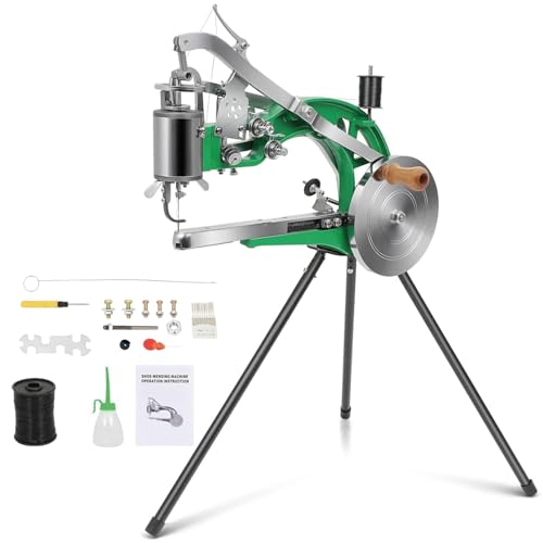 Leder Nähmaschine, Schusternähmaschine, Manuelle Schuhreparaturmaschine mit Dual Cotton Nylon Line Canvas für Schuh, Zelte, Mäntel und Gürtel von FAHKNS