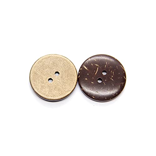 30/40 mm große, natürliche, umweltfreundliche Kokosnussschalen-Holzknöpfe for Kleidung, 2 Löcher, große Nähdekorationen, Größe: 15 mm, 80 Stück) Connection ( Color : 2 Holes (Waxing) , Size : 38mm 10p von FAIRUO