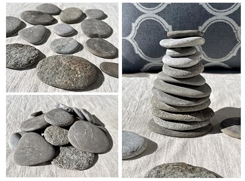 FAIRY TAIL & GLITZER FEE 15 Flache Steine zum Bemalen – Natürliche Flusssteine aus den Alpen (8-4 cm), Glatte Dekosteine für DIY-Bastelprojekte, Kunst, Acrylfarben und kreative Deko-Ideen von FAIRY TAIL & GLITZER FEE