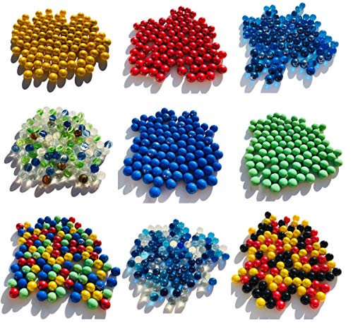 Verschiedene Glasmurmeln Murmel Murmeln 500g ca. 95 Stück 16mm Glas-steine Murmel Vasen-Füllungen blaue goldene rote grüne Murmeln rot blau klar gold Dekoschalen Murmelspiel Glas (Rot durchsichtig) von FAIRY TAIL & GLITZER FEE