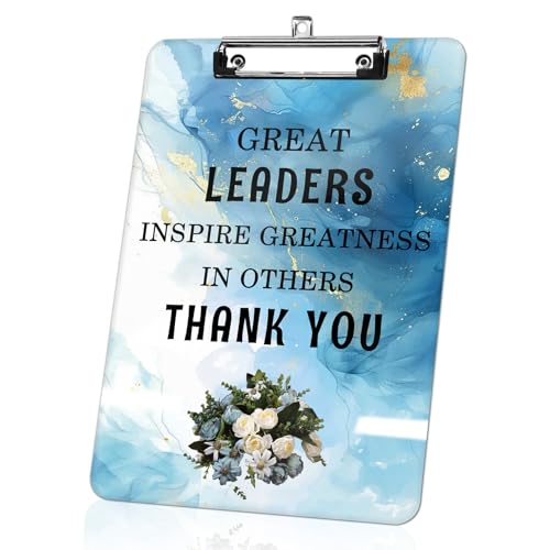 FAJUXIS Boss Klemmbrett Chefs Day Geschenke für Männer Boss Day Geschenke Acryl Klemmbretter Dankeschön Geschenk für Leader Manager Geburtstagsgeschenk Klemmbrett Weihnachten vom Mitarbeiter Büro von FAJUXIS