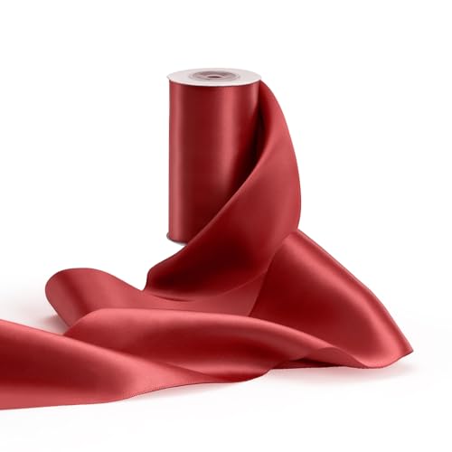 FAKILO Geschenkband 10 cm Breites Satinband Rotes Band Große Schleifenband für Eröffnungszeremonien, Weihnachten, Neujahr Geschenk, Hochzeit, Valentinstag Dekoration - 9,1 Meter FAKILO Geschenkband 10 cm Breites Satinband Rotes Band Große Schleifenband für Eröffnungszeremonien, Weihnachten, Neujahr Geschenk, Hochzeit, Valentinstag Dekoration - 9,1 Meter von FAKILO