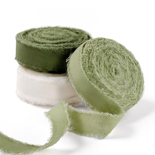 FAKILO Natürliches rustikales Baumwollband mit ausgefranstem Rand, 100% Baumwollband, 1,6 cm x 16 m, für Vintage-Hochzeitssträuße, Einladungen, Babypartys, Geschenkverpackungen, Bastelarbeiten FAKILO Natürliches rustikales Baumwollband mit ausgefranstem Rand, 100% Baumwollband, 1,6 cm x 16 m, für Vintage-Hochzeitssträuße, Einladungen, Babypartys, Geschenkverpackungen, Bastelarbeiten von FAKILO