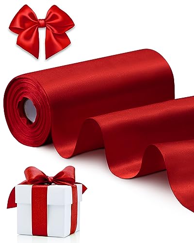 FAKILO Rotes Satinband, 15,2 cm x 22 m, breites dickes Band für eine große Eröffnung, Geschäftsband, Ausschnitte, Zeremonie, Schleife, Hochzeit, Stühle, Party, Weihnachten, Festival, Dekoration FAKILO Rotes Satinband, 15,2 cm x 22 m, breites dickes Band für eine große Eröffnung, Geschäftsband, Ausschnitte, Zeremonie, Schleife, Hochzeit, Stühle, Party, Weihnachten, Festival, Dekoration von FAKILO