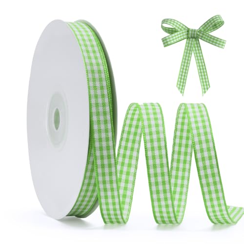 FAKILO Schleifenband Grün Gingham-Band 10mm x 22m Geschenkband Grün - Weiß Büffelkariertes Kariertes Band für Weihnachten, Geschenkverpackungen, DIY Basteln FAKILO Schleifenband Grün Gingham-Band 10mm x 22m Geschenkband Grün - Weiß Büffelkariertes Kariertes Band für Weihnachten, Geschenkverpackungen, DIY Basteln von FAKILO