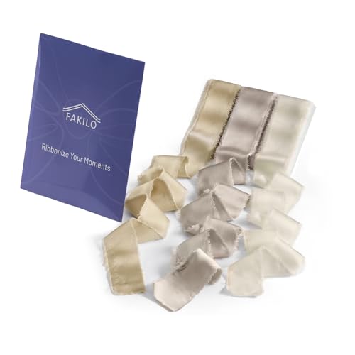 FAKILO Seidenband 3,8 CM x 15 Meter, Champagner- und Nude-Satin-Seidenbänder-Set zum Verpacken von Geschenken, Babypartys, Hochzeiten, Geburtstagen, Brautsträußen, Weihnachtsdeko FAKILO Seidenband 3,8 CM x 15 Meter, Champagner- und Nude-Satin-Seidenbänder-Set zum Verpacken von Geschenken, Babypartys, Hochzeiten, Geburtstagen, Brautsträußen, Weihnachtsdeko von FAKILO