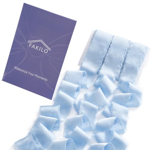 FAKILO Seidenband 3,8 CM x 15 Meter,Hellblaue Satin-Seidenbänder zum Verpacken von Geschenken, Babypartys, Hochzeiten, Geburtstagen, Brautsträußen, Weihnachtsdeko FAKILO Seidenband 3,8 CM x 15 Meter,Hellblaue Satin-Seidenbänder zum Verpacken von Geschenken, Babypartys, Hochzeiten, Geburtstagen, Brautsträußen, Weihnachtsdeko von FAKILO