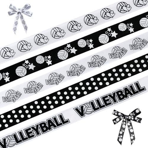 FAKILO Volleyballbänder 5 Rollen Schwarz-Weiß Gestreift 18m Gesamtlänge 1,5cm Süßes Sport-Grosgrain Band - Für Geschenkverpackung, Haarschleifen & Sportparty-Deko FAKILO Volleyballbänder 5 Rollen Schwarz-Weiß Gestreift 18m Gesamtlänge 1,5cm Süßes Sport-Grosgrain Band - Für Geschenkverpackung, Haarschleifen & Sportparty-Deko von FAKILO
