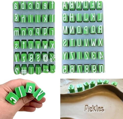 Alphabet-Tonstempel-Set (A+B) – Keramik-Werkzeuge mit Buchstaben-Stempeln für Ton, Töpferstempel für Kunst & Handwerk von FAKKA
