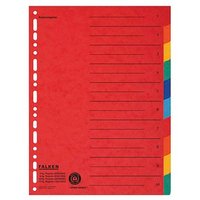 FALKEN Ordnerregister DIN A4 Vollformat blanko farbig 10-teilig, 1 Satz von FALKEN