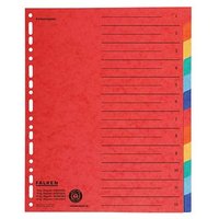 FALKEN Ordnerregister DIN A4 Vollformat blanko farbig 12-teilig, 1 Satz von FALKEN