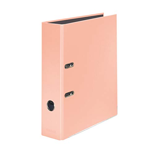 Falken PastellColor-Ordner 8 cm breit (5er Pack) DIN A4 Pastell-Farbe Pfirsich Ringordner Aktenordner Briefordner Büroordner Plastikordner Schlitzordner Motivordner von FALKEN