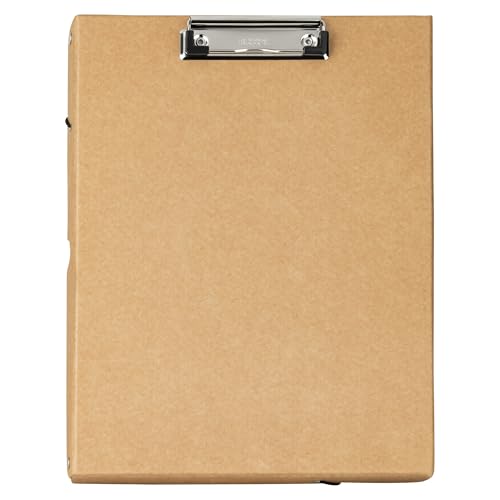 Original 5er Pack Falken ClipBox Nature. Made in Germany. 25 mm hoch DIN A4. Aufbewahrungsbox mit Clip und 2 Gummizügen. Deckel aus stabilem Karton Vegan Geschenkbox Transportbox Schachtel Allzweckbox von FALKEN