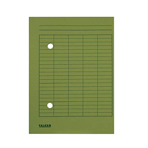 Original Falken 100er Pack Umlaufmappe. Made in Germany. Aus Recycling-Karton für DIN A4 mit 2-seitiger Organisationsdruck grün Blauer Engel Hefter ideal für Büro,Schule und mobile Organisation von FALKEN
