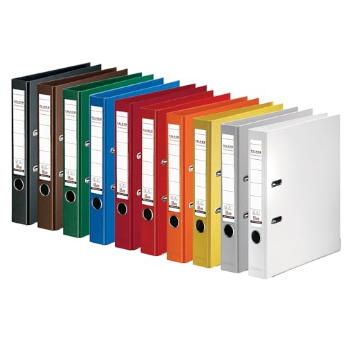 Original Falken 10er Pack Chromocolor Premium-Ordner. Made in Germany. Kunststoffbezug außen und innen 5 cm schmal DIN A4 farbig sortiert Ringordner Aktenordner Briefordner Original Falken 10er Pack Chromocolor Premium-Ordner. Made in Germany. Kunststoffbezug außen und innen 5 cm schmal DIN A4 farbig sortiert Ringordner Aktenordner Briefordner von FALKEN