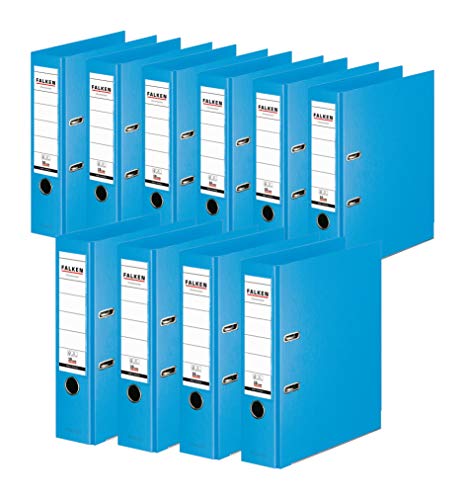 Original Falken 10er Pack Chromocolor Premium-Ordner. Made in Germany. Kunststoffbezug außen und innen 8 cm breit DIN A4 Pastell-Farbe hellblau Ringordner Aktenordner Briefordner Büroordner Original Falken 10er Pack Chromocolor Premium-Ordner. Made in Germany. Kunststoffbezug außen und innen 8 cm breit DIN A4 Pastell-Farbe hellblau Ringordner Aktenordner Briefordner Büroordner von FALKEN