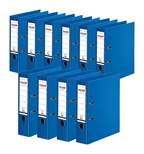 Original Falken 10er Pack Chromocolor Premium-Ordner. Made in Germany. Kunststoffbezug außen und innen 8 cm breit DIN A4 blau Ringordner Aktenordner Briefordner Büroordner Plastikordner Original Falken 10er Pack Chromocolor Premium-Ordner. Made in Germany. Kunststoffbezug außen und innen 8 cm breit DIN A4 blau Ringordner Aktenordner Briefordner Büroordner Plastikordner von FALKEN