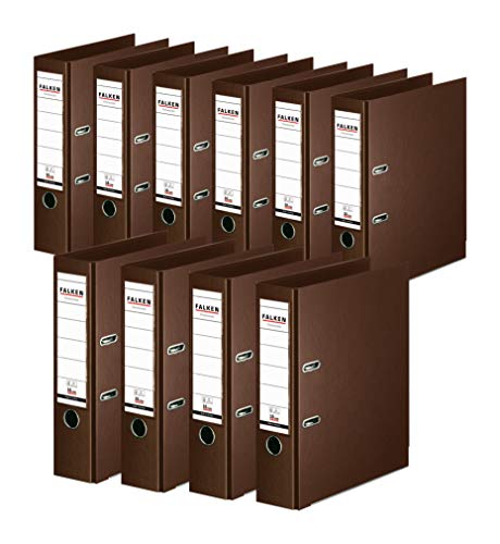 Original Falken 10er Pack Chromocolor Premium-Ordner. Made in Germany. Kunststoffbezug außen und innen 8 cm breit DIN A4 braun Ringordner Aktenordner Briefordner Büroordner Plastikordner Original Falken 10er Pack Chromocolor Premium-Ordner. Made in Germany. Kunststoffbezug außen und innen 8 cm breit DIN A4 braun Ringordner Aktenordner Briefordner Büroordner Plastikordner von FALKEN