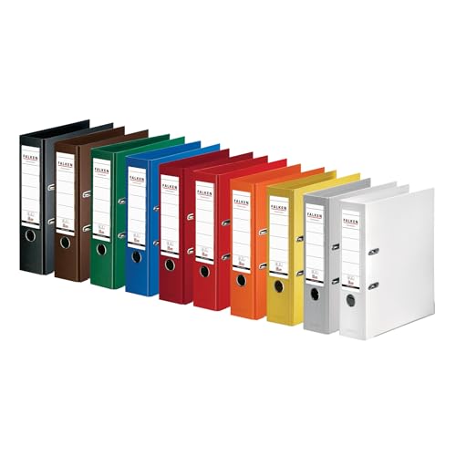 Original Falken 10er Pack Chromocolor Premium-Ordner. Made in Germany. Kunststoffbezug außen und innen 8 cm breit DIN A4 farbig sortiert Ringordner Aktenordner Briefordner Original Falken 10er Pack Chromocolor Premium-Ordner. Made in Germany. Kunststoffbezug außen und innen 8 cm breit DIN A4 farbig sortiert Ringordner Aktenordner Briefordner von FALKEN