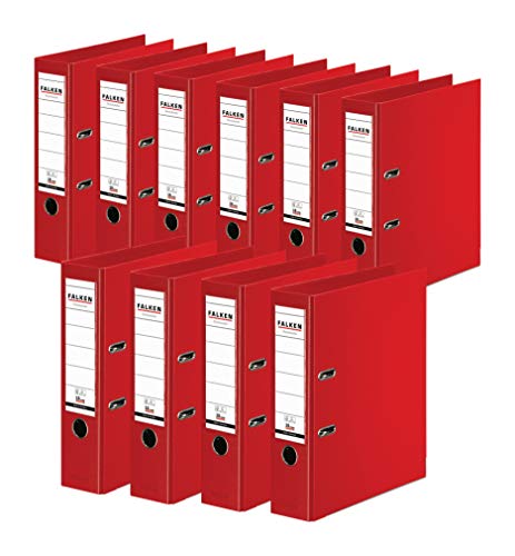 Original Falken 10er Pack Chromocolor Premium-Ordner. Made in Germany. Kunststoffbezug außen und innen 8 cm breit DIN A4 rot Ringordner Aktenordner Briefordner Büroordner Plastikordner Original Falken 10er Pack Chromocolor Premium-Ordner. Made in Germany. Kunststoffbezug außen und innen 8 cm breit DIN A4 rot Ringordner Aktenordner Briefordner Büroordner Plastikordner von FALKEN