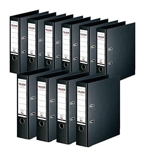 Original Falken 10er Pack Chromocolor Premium-Ordner. Made in Germany. Kunststoffbezug außen und innen 8 cm breit DIN A4 schwarz Ringordner Aktenordner Briefordner Büroordner Plastikordner Original Falken 10er Pack Chromocolor Premium-Ordner. Made in Germany. Kunststoffbezug außen und innen 8 cm breit DIN A4 schwarz Ringordner Aktenordner Briefordner Büroordner Plastikordner von FALKEN