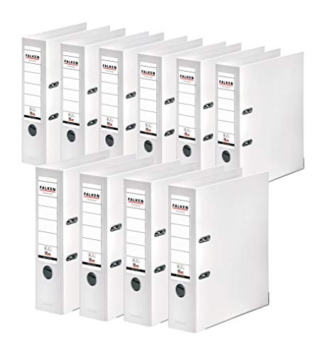 Original Falken 10er Pack Chromocolor Premium-Ordner. Made in Germany. Kunststoffbezug außen und innen 8 cm breit DIN A4 weiß Ringordner Aktenordner Briefordner Büroordner Plastikordner Original Falken 10er Pack Chromocolor Premium-Ordner. Made in Germany. Kunststoffbezug außen und innen 8 cm breit DIN A4 weiß Ringordner Aktenordner Briefordner Büroordner Plastikordner von FALKEN