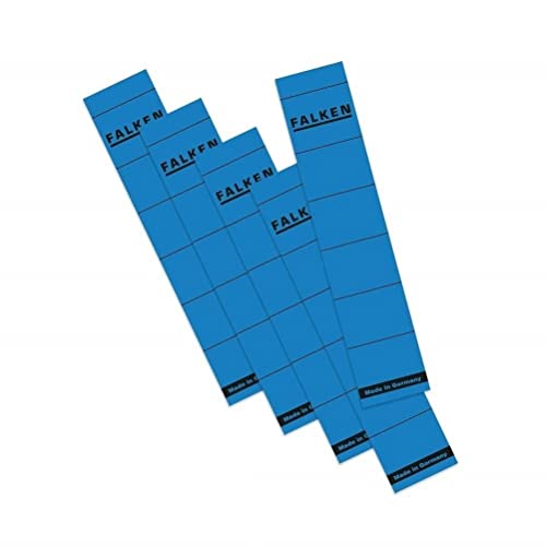 Original Falken 10er Pack Ordner-Rückenschild. Made in Germany. Etiketten 36 x 190 mm selbstklebend für 5 cm schmale Ordner blau Original Falken 10er Pack Ordner-Rückenschild. Made in Germany. Etiketten 36 x 190 mm selbstklebend für 5 cm schmale Ordner blau von FALKEN