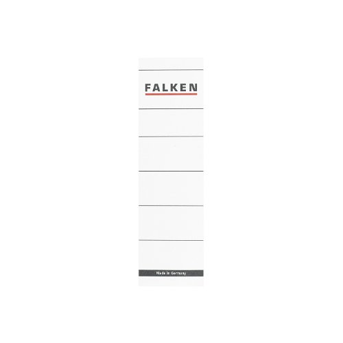 Original Falken 10er Pack Ordner-Rückenschild. Made in Germany. Etiketten 54 x 190 mm zum Einstecken für 8 cm breite Ordner weiß Original Falken 10er Pack Ordner-Rückenschild. Made in Germany. Etiketten 54 x 190 mm zum Einstecken für 8 cm breite Ordner weiß von FALKEN