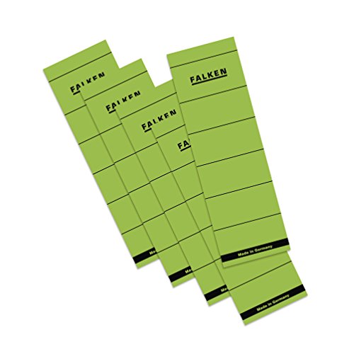 Original Falken 10er Pack Ordner-Rückenschild. Made in Germany. Etiketten 60 x 190 mm selbstklebend für 8 cm breite Ordner grün Original Falken 10er Pack Ordner-Rückenschild. Made in Germany. Etiketten 60 x 190 mm selbstklebend für 8 cm breite Ordner grün von FALKEN