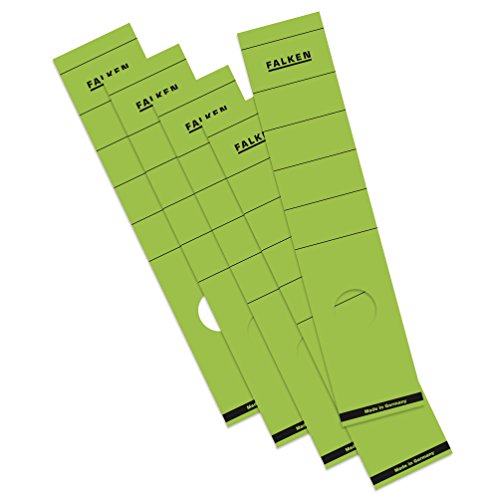 Original Falken 10er Pack Ordner-Rückenschild. Made in Germany. Etiketten 60 x 290 mm selbstklebend für 8 cm breite Ordner grün Original Falken 10er Pack Ordner-Rückenschild. Made in Germany. Etiketten 60 x 290 mm selbstklebend für 8 cm breite Ordner grün von FALKEN