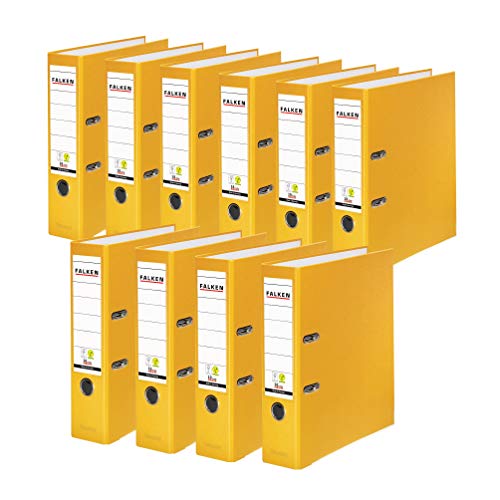 Original Falken 10er Pack PP-Color Kunststoff-Ordner. Made in Germany. 8 cm breit DIN A4 gelb Vegan Ringordner Aktenordner Briefordner Büroordner Plastikordner Schlitzordner Original Falken 10er Pack PP-Color Kunststoff-Ordner. Made in Germany. 8 cm breit DIN A4 gelb Vegan Ringordner Aktenordner Briefordner Büroordner Plastikordner Schlitzordner von FALKEN