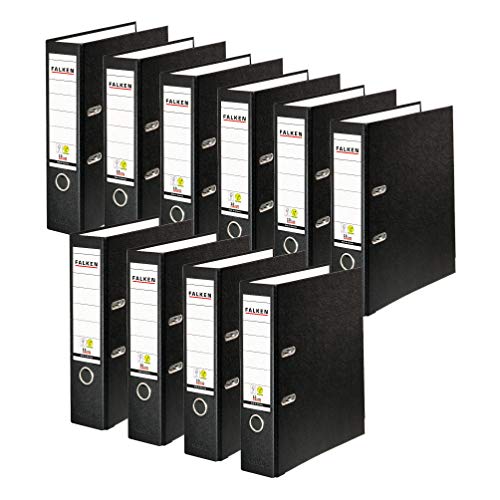 Original Falken 10er Pack PP-Color Kunststoff-Ordner. Made in Germany. 8 cm breit DIN A4 schwarz Vegan Ringordner Aktenordner Briefordner Büroordner Plastikordner Schlitzordner Original Falken 10er Pack PP-Color Kunststoff-Ordner. Made in Germany. 8 cm breit DIN A4 schwarz Vegan Ringordner Aktenordner Briefordner Büroordner Plastikordner Schlitzordner von FALKEN