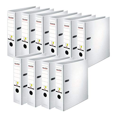 Original Falken 10er Pack PP-Color Kunststoff-Ordner. Made in Germany. 8 cm breit DIN A4 weiß Vegan Ringordner Aktenordner Briefordner Büroordner Plastikordner Schlitzordner Original Falken 10er Pack PP-Color Kunststoff-Ordner. Made in Germany. 8 cm breit DIN A4 weiß Vegan Ringordner Aktenordner Briefordner Büroordner Plastikordner Schlitzordner von FALKEN