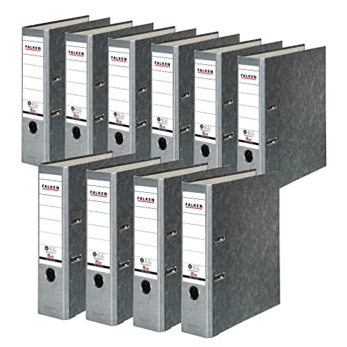 Original Falken 10er Pack Recycling-Ordner Wolkenmarmor. Made in Germany. 8 cm breit DIN A4 grauer Rücken Ringordner Aktenordner Briefordner Büroordner Pappordner CO2-Neutral Blauer Engel Original Falken 10er Pack Recycling-Ordner Wolkenmarmor. Made in Germany. 8 cm breit DIN A4 grauer Rücken Ringordner Aktenordner Briefordner Büroordner Pappordner CO2-Neutral Blauer Engel von FALKEN