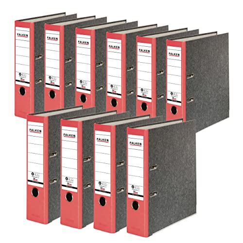 Original Falken 10er Pack Recycling-Ordner Wolkenmarmor. Made in Germany. 8 cm breit DIN A4 roter Rücken Ringordner Aktenordner Briefordner Büroordner Pappordner CO2-Neutral Blauer Engel Original Falken 10er Pack Recycling-Ordner Wolkenmarmor. Made in Germany. 8 cm breit DIN A4 roter Rücken Ringordner Aktenordner Briefordner Büroordner Pappordner CO2-Neutral Blauer Engel von FALKEN