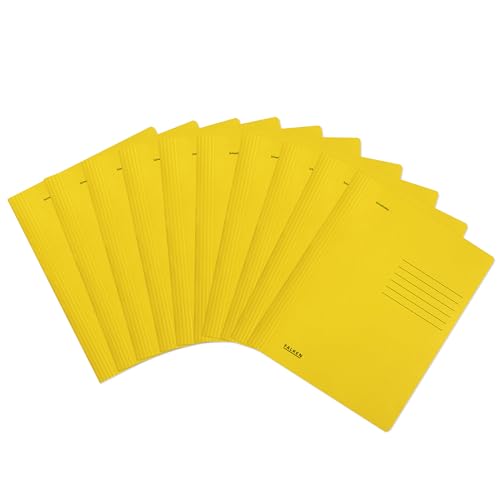 Original Falken 10er Pack Recycling-Schnellhefter gefaltet DIN A4 Intensivfarbe gelb. Made in Germany Blauer Engel Hefter Papphefter Kartonschnellhefter Schulhefter Pappordner Mappe Schulordner von FALKEN