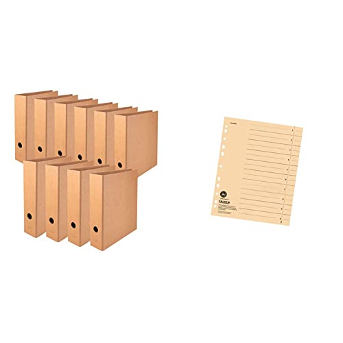 Original Falken 10er Pack Vegan-Ordner Pure Nature. 8 cm breit DIN A4 Braun Aktenordner & Falken 100er Pack Trennblätter. Aus Recycling-Karton für DIN A4 chamois Trennlaschen Original Falken 10er Pack Vegan-Ordner Pure Nature. 8 cm breit DIN A4 Braun Aktenordner & Falken 100er Pack Trennblätter. Aus Recycling-Karton für DIN A4 chamois Trennlaschen von FALKEN