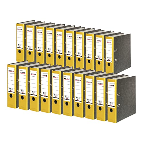Original Falken 20er Pack Recycling-Ordner Wolkenmarmor. Made in Germany. 8 cm breit DIN A4 gelber Rücken Ringordner Aktenordner Briefordner Büroordner Pappordner CO2-Neutral Blauer Engel Original Falken 20er Pack Recycling-Ordner Wolkenmarmor. Made in Germany. 8 cm breit DIN A4 gelber Rücken Ringordner Aktenordner Briefordner Büroordner Pappordner CO2-Neutral Blauer Engel von FALKEN
