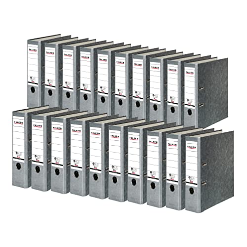 Original Falken 20er Pack Recycling-Ordner Wolkenmarmor. Made in Germany. 8 cm breit DIN A4 grauer Rücken Ringordner Aktenordner Briefordner Büroordner Pappordner CO2-Neutral Blauer Engel Original Falken 20er Pack Recycling-Ordner Wolkenmarmor. Made in Germany. 8 cm breit DIN A4 grauer Rücken Ringordner Aktenordner Briefordner Büroordner Pappordner CO2-Neutral Blauer Engel von FALKEN