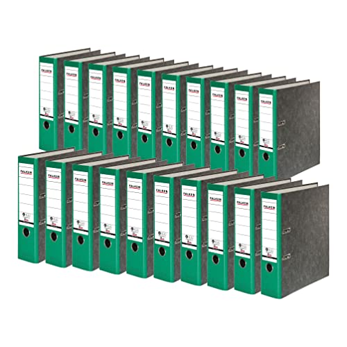 Original Falken 20er Pack Recycling-Ordner Wolkenmarmor. Made in Germany. 8 cm breit DIN A4 grüner Rücken Ringordner Aktenordner Briefordner Büroordner Pappordner CO2-Neutral Blauer Engel Original Falken 20er Pack Recycling-Ordner Wolkenmarmor. Made in Germany. 8 cm breit DIN A4 grüner Rücken Ringordner Aktenordner Briefordner Büroordner Pappordner CO2-Neutral Blauer Engel von FALKEN