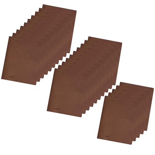 Original Falken 25er Pack Recycling-Schnellhefter DIN A4 Intensivfarbe dunkelbraun. Made in Germany Blauer Engel Hefter Papphefter Kartonschnellhefter Schulhefter Pappordner Mappe Schulordner von FALKEN
