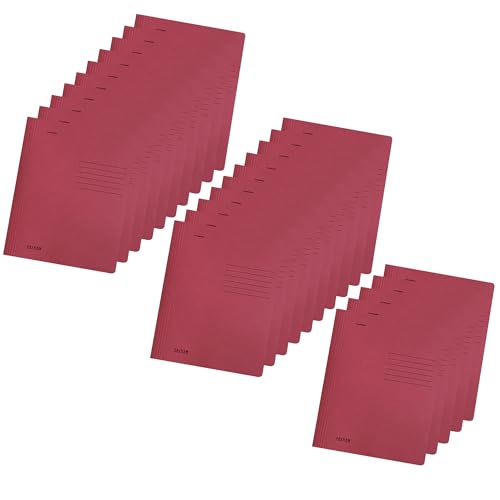 Original Falken 25er Pack Recycling-Schnellhefter DIN A4 Intensivfarbe bordeaux. Made in Germany Blauer Engel Hefter Papphefter Kartonschnellhefter Schulhefter Pappordner Mappe Schulordner von FALKEN