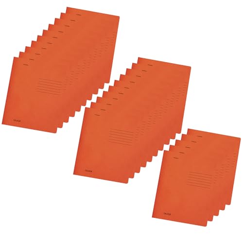 Original Falken 25er Pack Schnellhefter Intensivfarben. Made in Germany. Aus Recycling-Karton für DIN A4 kaufmännische und Behördenheftung orange Blauer Engel Hefter ideal für Büro und Schule von FALKEN