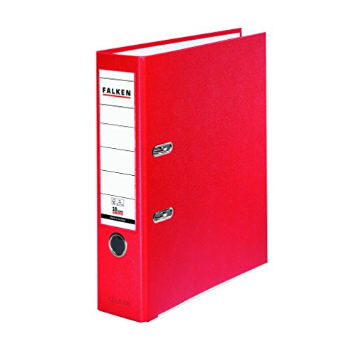Falken 3er Pack PP-Color Kunststoff-Ordner. Made in Germany. 8 cm breit DIN A4 rot Vegan von FALKEN