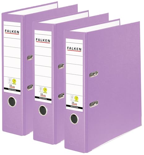 Original Falken 3er Pack PP-Color Ordner. Made in Germany. 8 cm breit DIN A4 Flieder Vegan Kunststoff-Ordner Ringordner Aktenordner Briefordner Büroordner Plastikordner Schlitzordner Original Falken 3er Pack PP-Color Ordner. Made in Germany. 8 cm breit DIN A4 Flieder Vegan Kunststoff-Ordner Ringordner Aktenordner Briefordner Büroordner Plastikordner Schlitzordner von FALKEN
