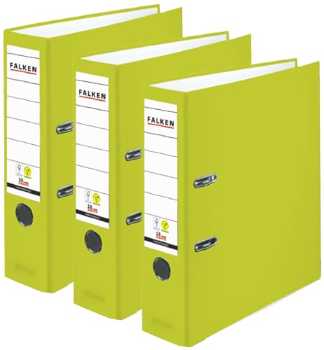 Original Falken 3er Pack PP-Color Ordner. Made in Germany. 8 cm breit DIN A4 Neongrün Vegan Kunststoff-Ordner Ringordner Aktenordner Briefordner Büroordner Plastikordner Schlitzordner Original Falken 3er Pack PP-Color Ordner. Made in Germany. 8 cm breit DIN A4 Neongrün Vegan Kunststoff-Ordner Ringordner Aktenordner Briefordner Büroordner Plastikordner Schlitzordner von FALKEN
