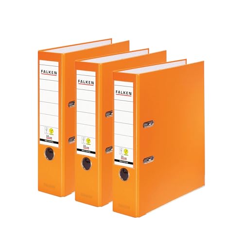 Original Falken 3er Pack PP-Color Ordner. Made in Germany. 8 cm breit DIN A4 Orange Vegan Kunststoff-Ordner Ringordner Aktenordner Briefordner Büroordner Plastikordner Schlitzordner Original Falken 3er Pack PP-Color Ordner. Made in Germany. 8 cm breit DIN A4 Orange Vegan Kunststoff-Ordner Ringordner Aktenordner Briefordner Büroordner Plastikordner Schlitzordner von FALKEN