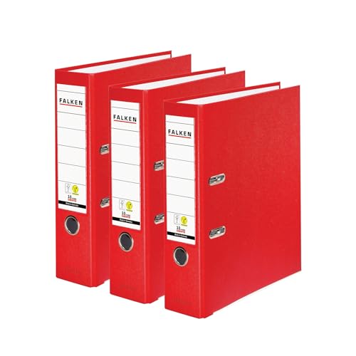 Original Falken 3er Pack PP-Color Ordner. Made in Germany. 8 cm breit DIN A4 rot Vegan Kunststoff-Ordner Ringordner Aktenordner Briefordner Büroordner Plastikordner Schlitzordner Original Falken 3er Pack PP-Color Ordner. Made in Germany. 8 cm breit DIN A4 rot Vegan Kunststoff-Ordner Ringordner Aktenordner Briefordner Büroordner Plastikordner Schlitzordner von FALKEN